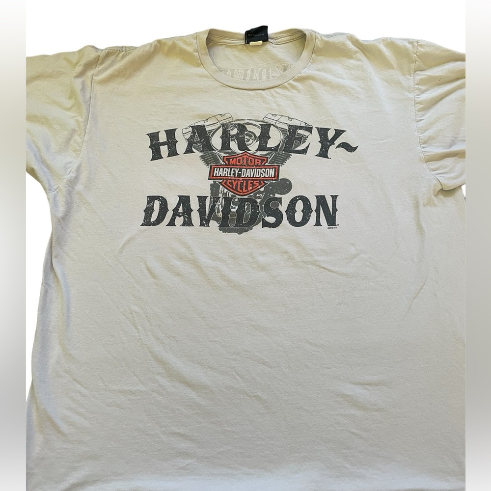 Harley Davidson Biker Shirt Florida Beige Golf Motorcycle Cotton 2XL